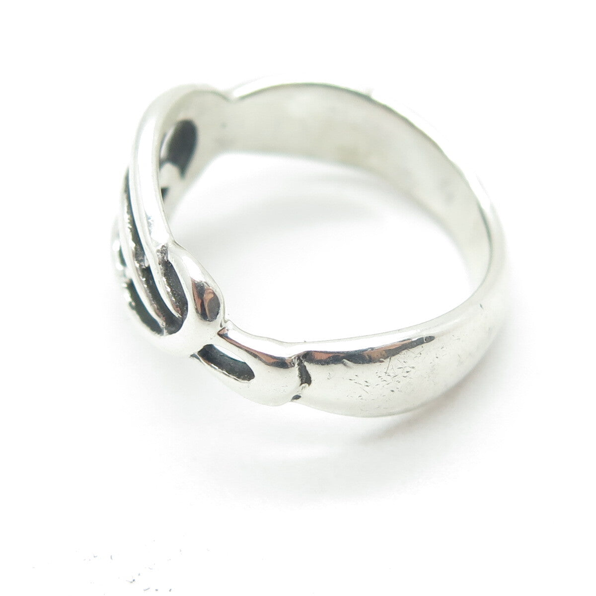 925 Sterling Silver Vintage Cross Modernist Ring Size 7
