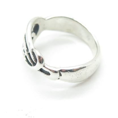 925 Sterling Silver Vintage Cross Modernist Ring Size 7