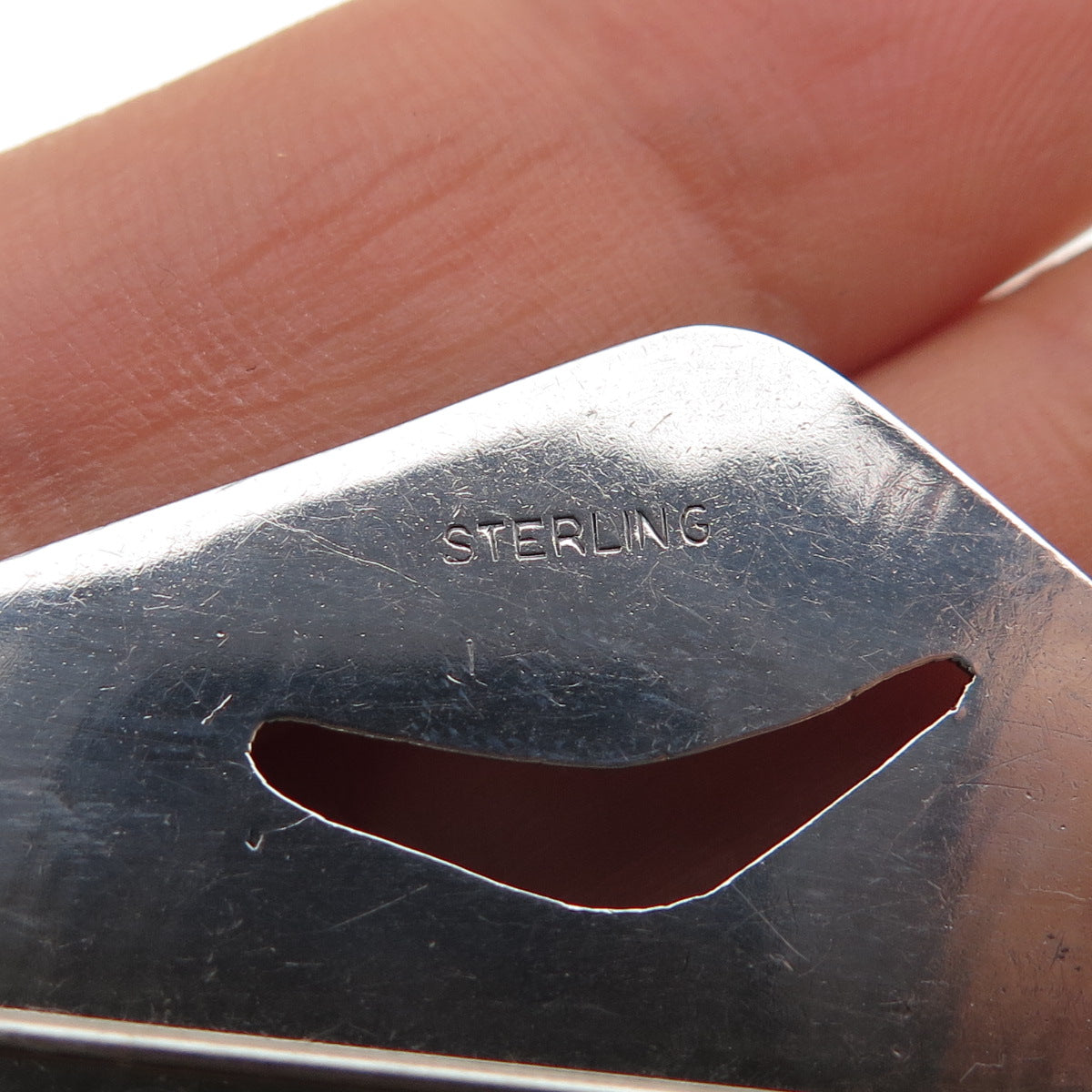 925 Sterling Silver Vintage Modernist Oxidized Pin Brooch