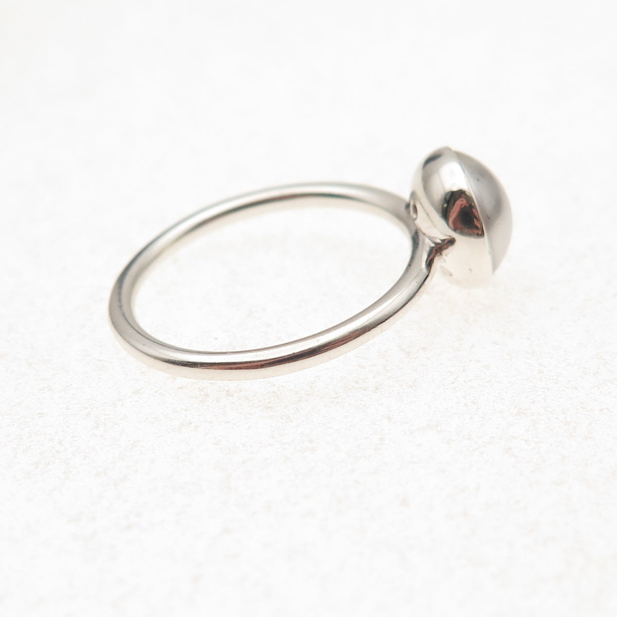 Pandora 925 Sterling Silver Faux Pearl Droplet Ring Size 6