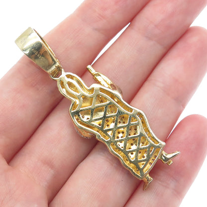 925 Sterling Silver Gold Plated Round-Cut C Z Saint Jude Thaddeus Pendant