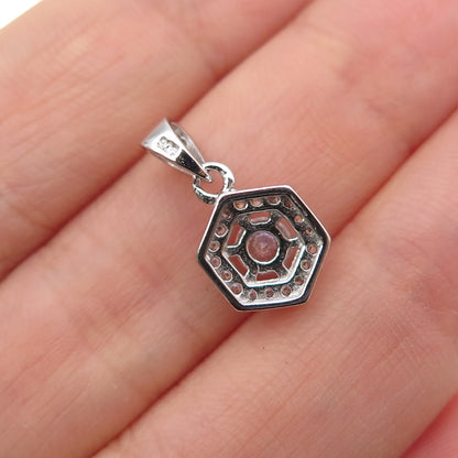 925 Sterling Silver Round-Cut C Z Mini Charm Pendant