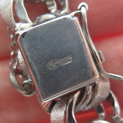 AMERICAN 925 Sterling Silver Antique Art Deco Bismark Link Bracelet 7.25"