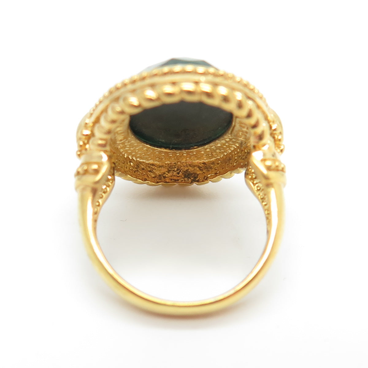 CHAPAL ZENRAY Sterling Silver Gold Plated Vintage Ruby Zoisite Ring Size 5.75