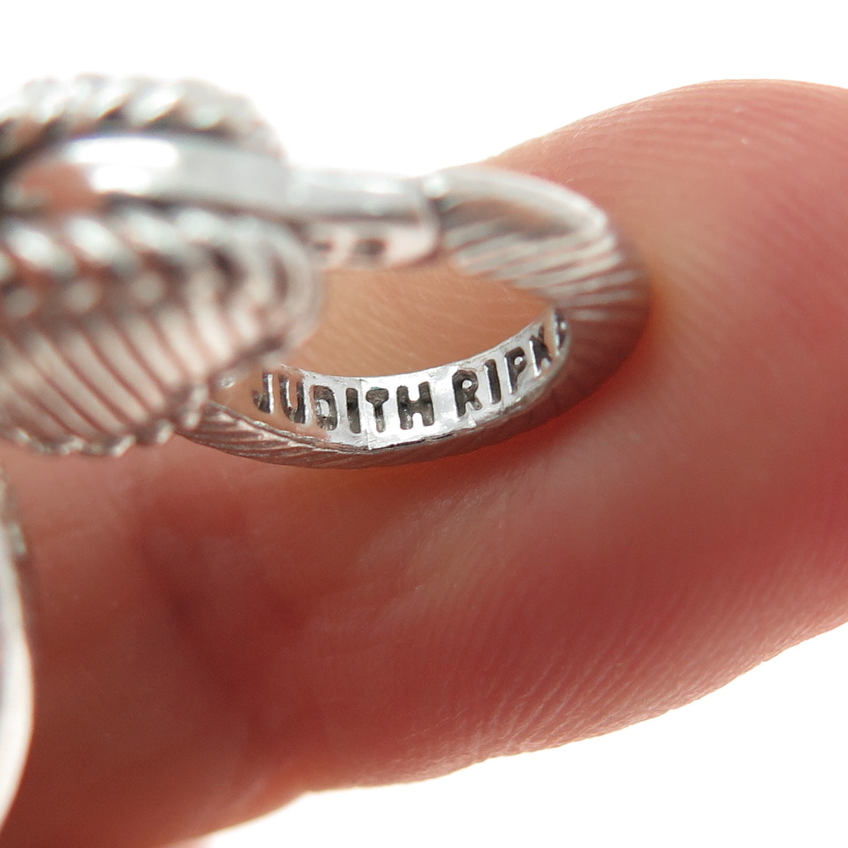 JUDITH RIPKA 925 Sterling Silver C Z Letter R Heart Tag Cable Link Bracelet 7.5"