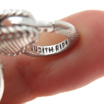 JUDITH RIPKA 925 Sterling Silver C Z Letter R Heart Tag Cable Link Bracelet 7.5"