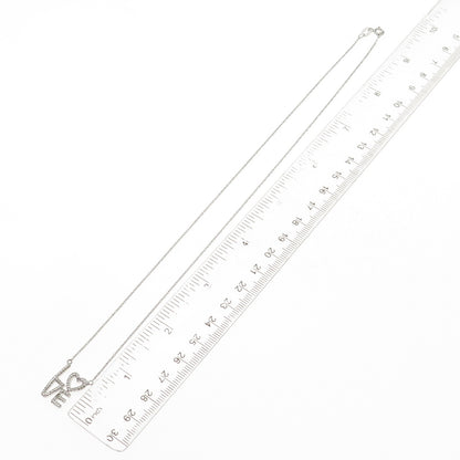 Sun 925 Sterling Silver Italy Real Diamond Accent Love Cable Chain Necklace 18"