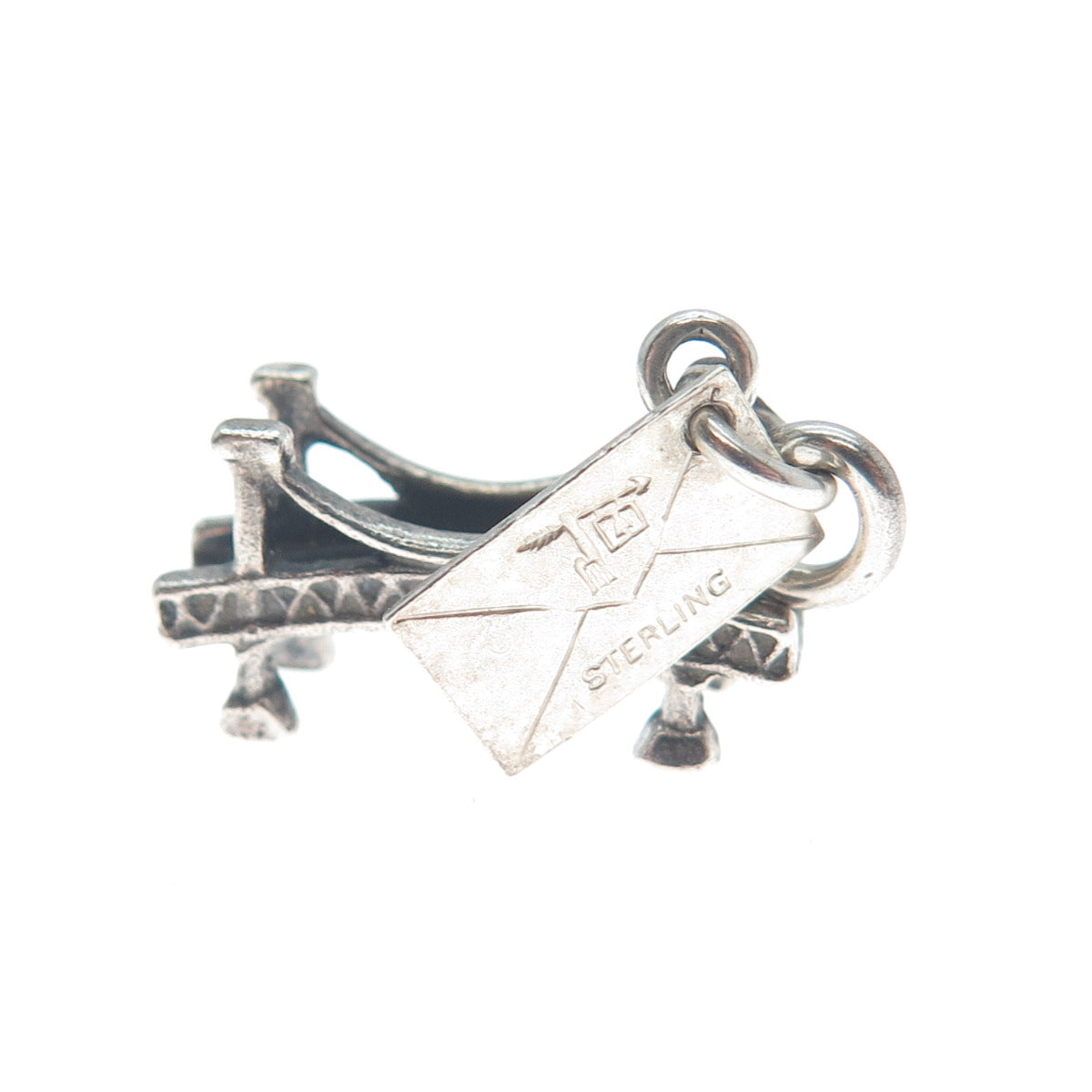 BELL TRADING POST 925 Sterling Vintage Mackinac Bridge Oxidized Charm Pendant