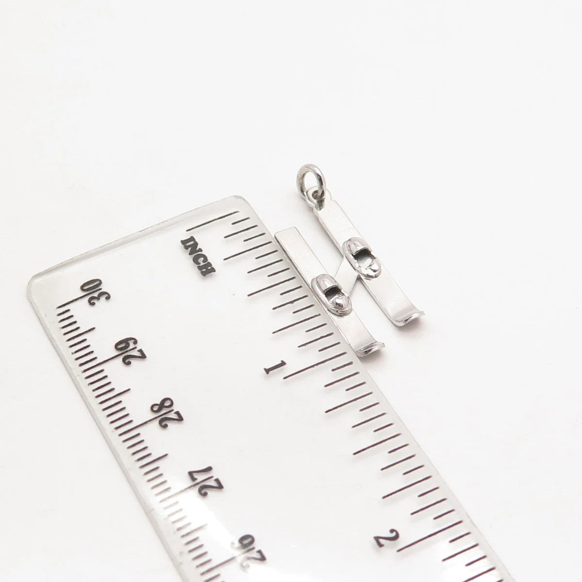 925 Sterling Silver Vintage Old Stock Skis Pendant