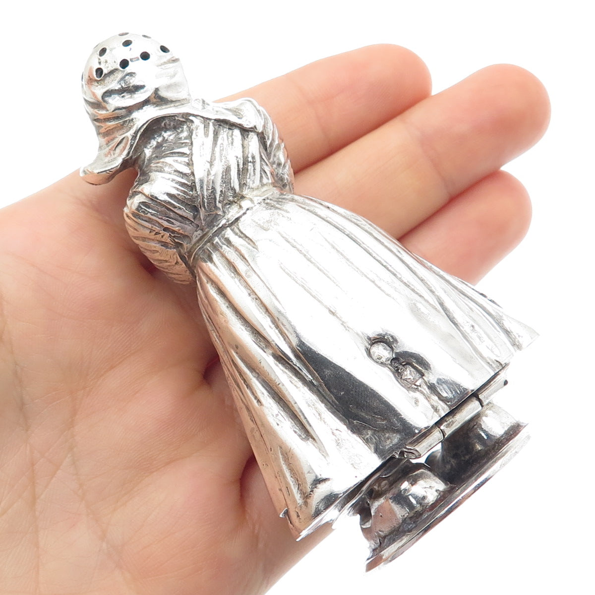 BERTHOLD HERMANN MULLER 925 Sterling Antique 1914 Dutch Lady Salt Pepper Shaker