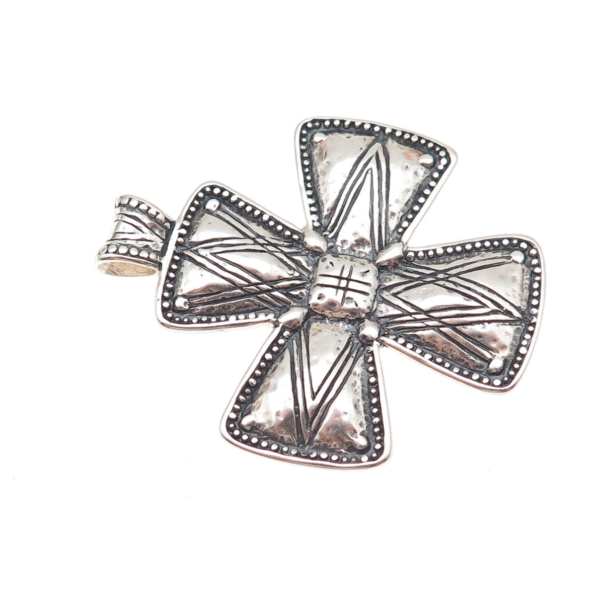 Silpada 925 Sterling Silver Vintage Posh Principles Cross Oxidized Pendant