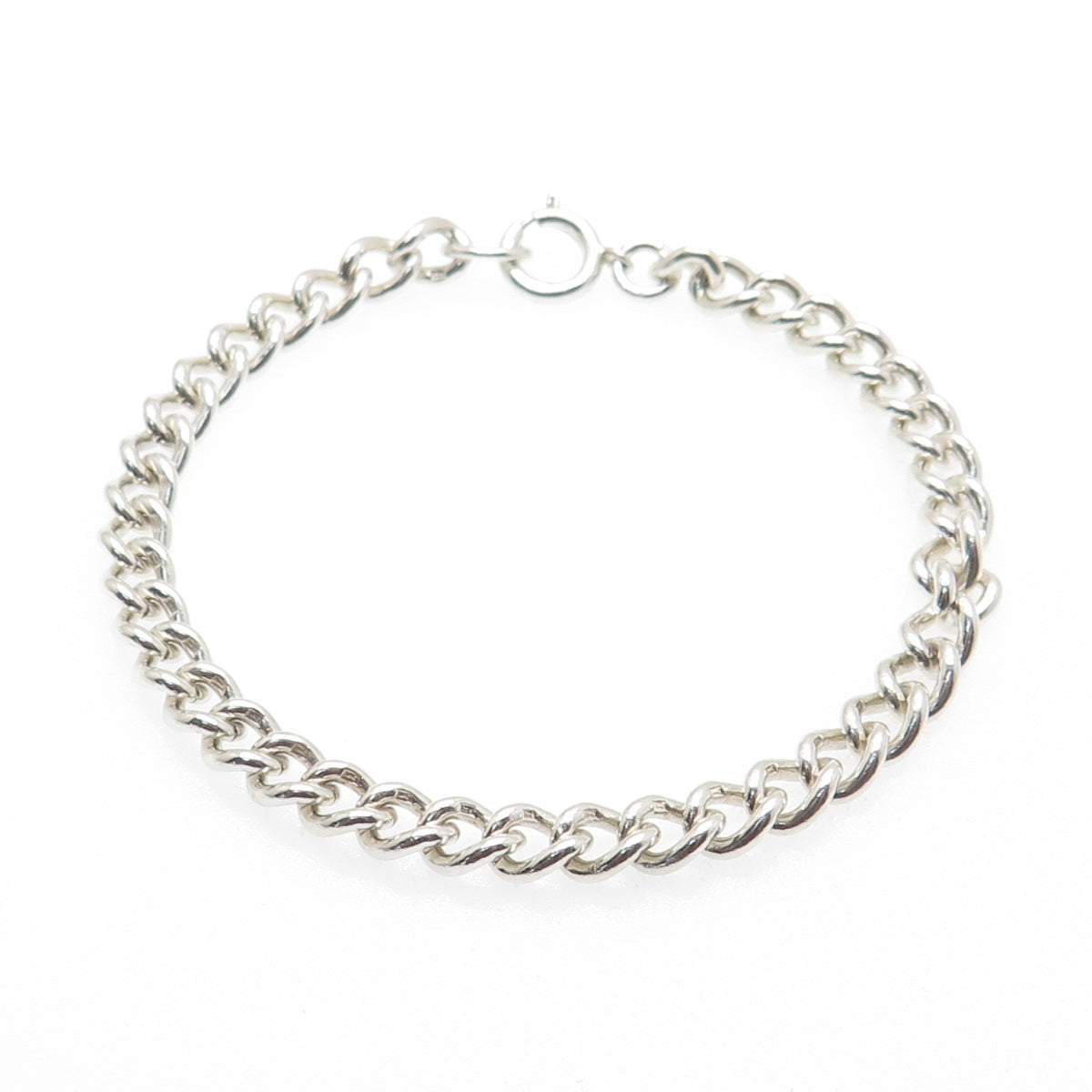 W.J. SUTTON 925 Sterling Silver Vintage 1970 Birmingham Curb Link Bracelet 7.25"