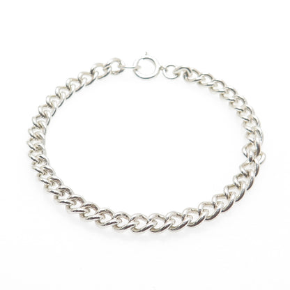 W.J. SUTTON 925 Sterling Silver Vintage 1970 Birmingham Curb Link Bracelet 7.25"