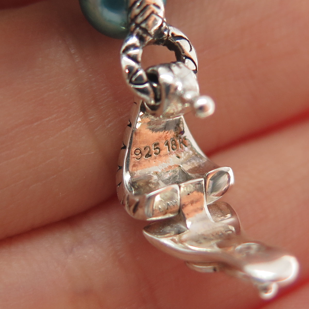 BARBARA BIXBY 18K Gold 925 Sterling Silver Real Multi-Gem Heart Charm Pendant