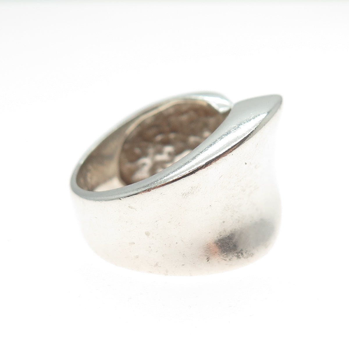 925 Sterling Silver Vintage Modernist Overlap Ring Size 5.75