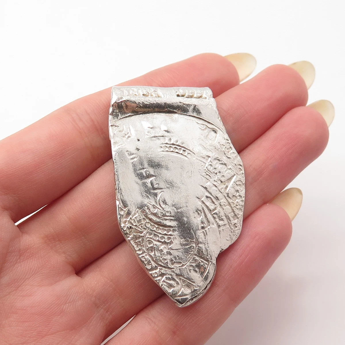 925 Sterling Silver Vintage Abstract Slide Pendant