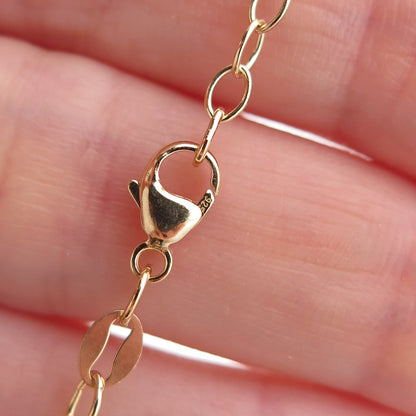 925 Sterling Silver Gold Plated Double Cable Chain Necklace 16-18"
