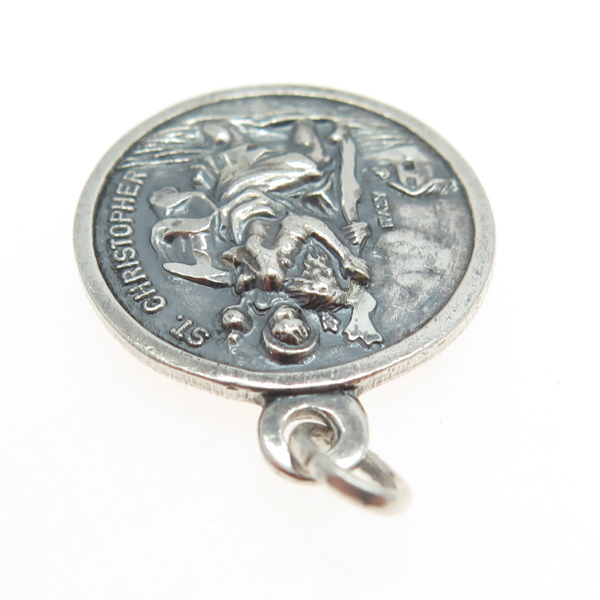 925 Sterling Silver Vintage Pope Joannes XXIII Pontifex Max. Religious Pendant