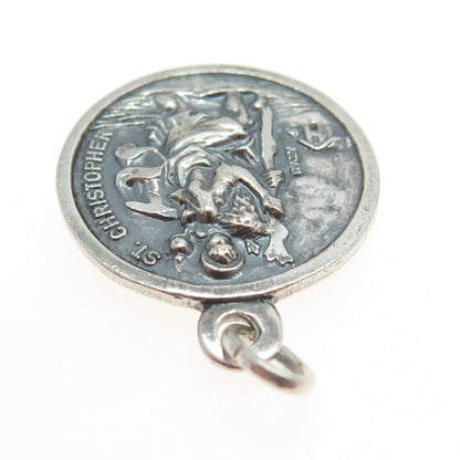 925 Sterling Silver Vintage Pope Joannes XXIII Pontifex Max. Religious Pendant