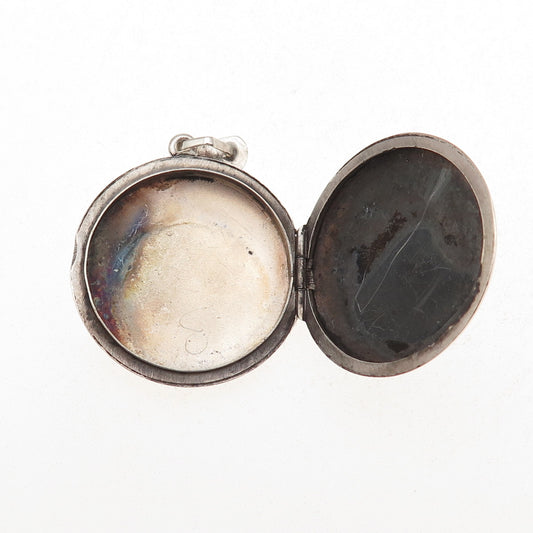 Joseph Smith & Sons 925 Sterling Silver Vintage Birmingham Floral Locket Pendant