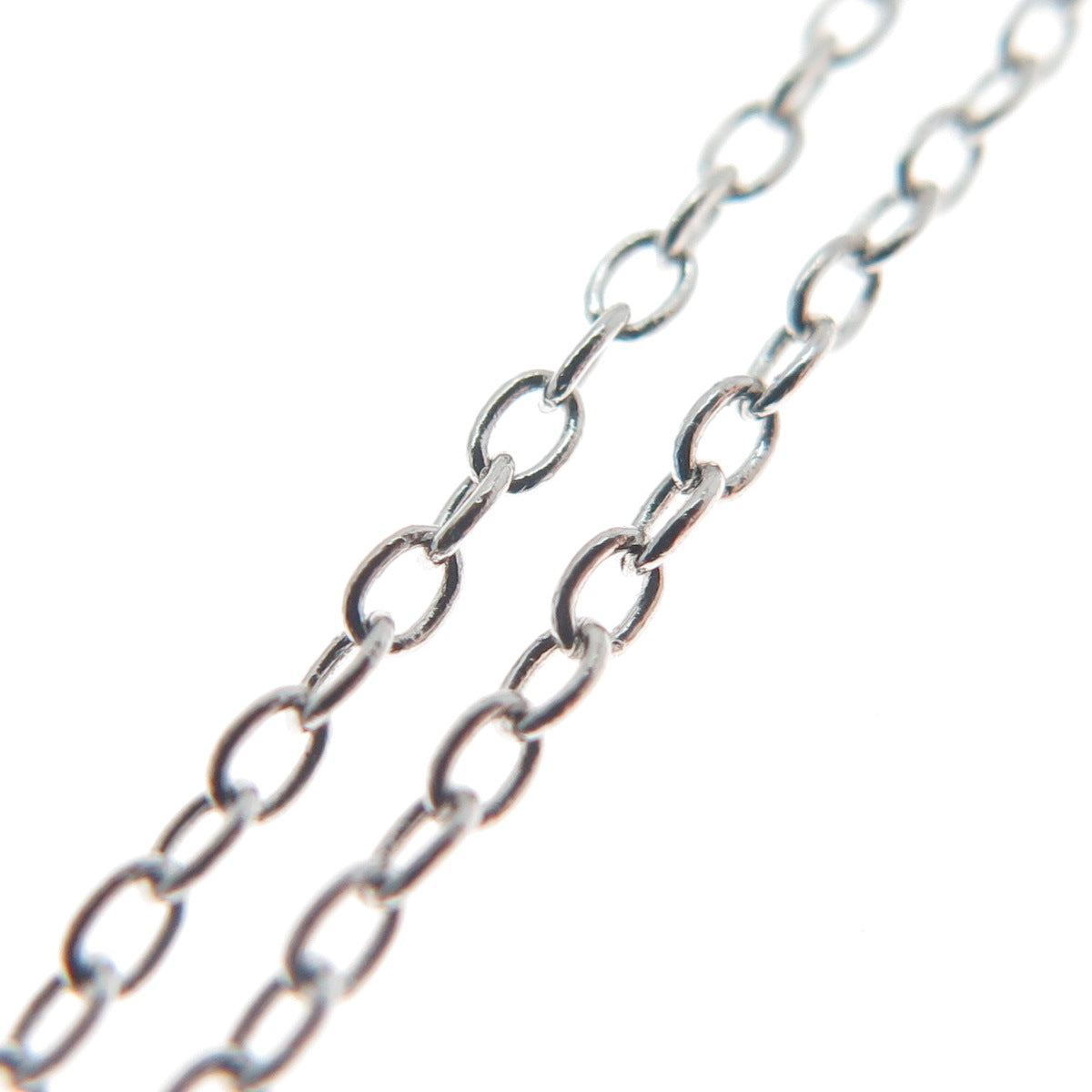 925 Sterling Silver Multi-Color C Z V-Style Cable Chain Necklace 16"