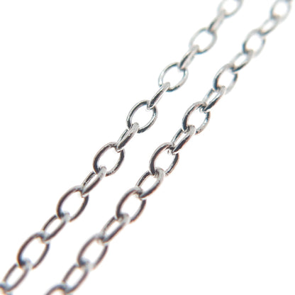 925 Sterling Silver Multi-Color C Z V-Style Cable Chain Necklace 16"