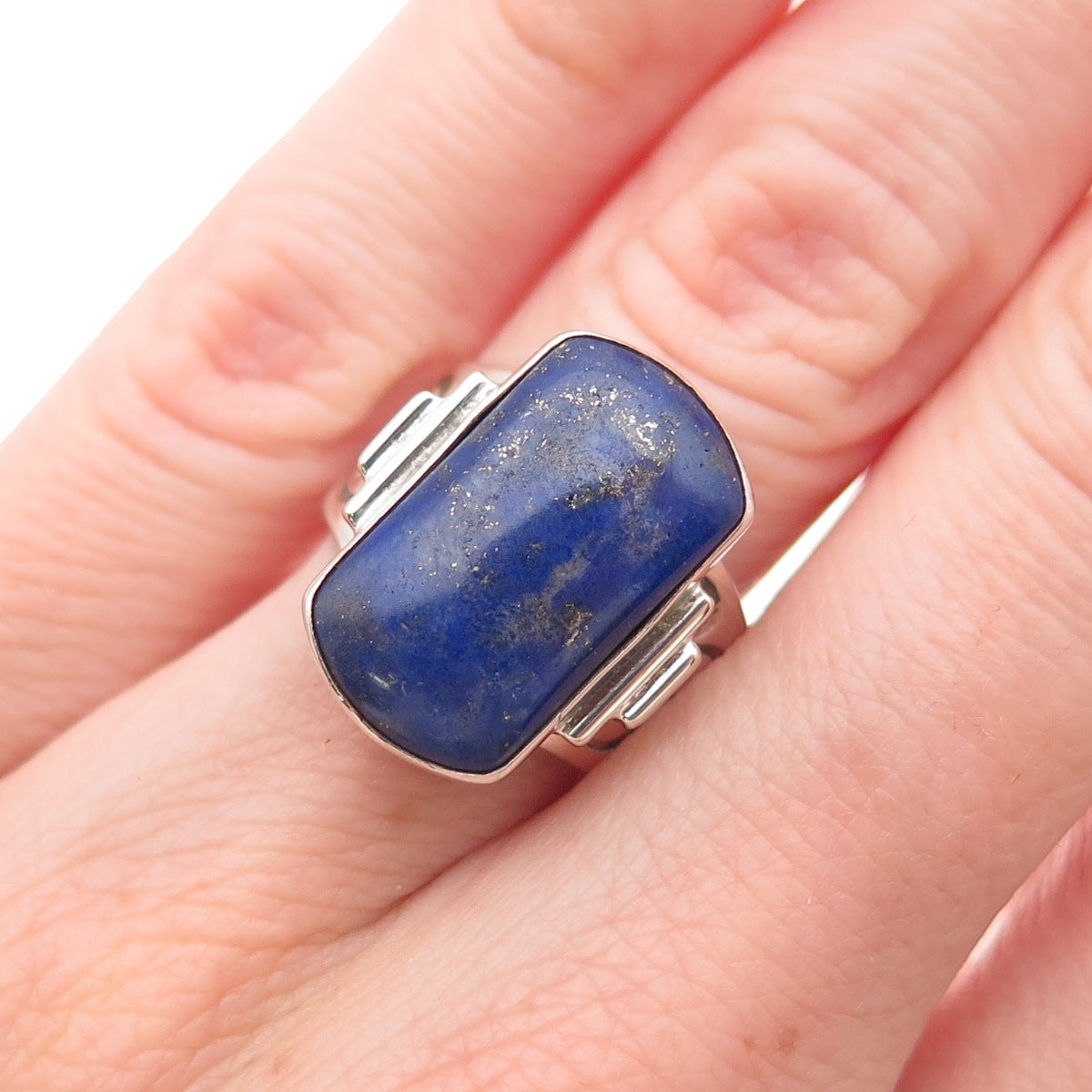 Jay King Desert Rose 925 Sterling Silver Vintage Real Lapis Ring Size 6.25