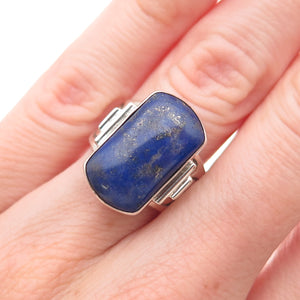 Jay King Desert Rose 925 Sterling Silver Vintage Real Lapis Ring Size 6.25