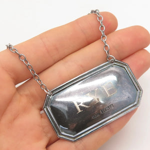 925 Sterling Silver Vtg Birmingham 1996 C. Robathan & Son 1936 "RYE" Bottle Tag