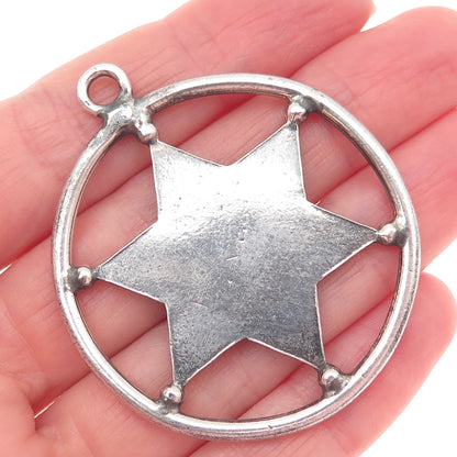 925 Sterling Silver Vintage Star of David Oxidized Pendant