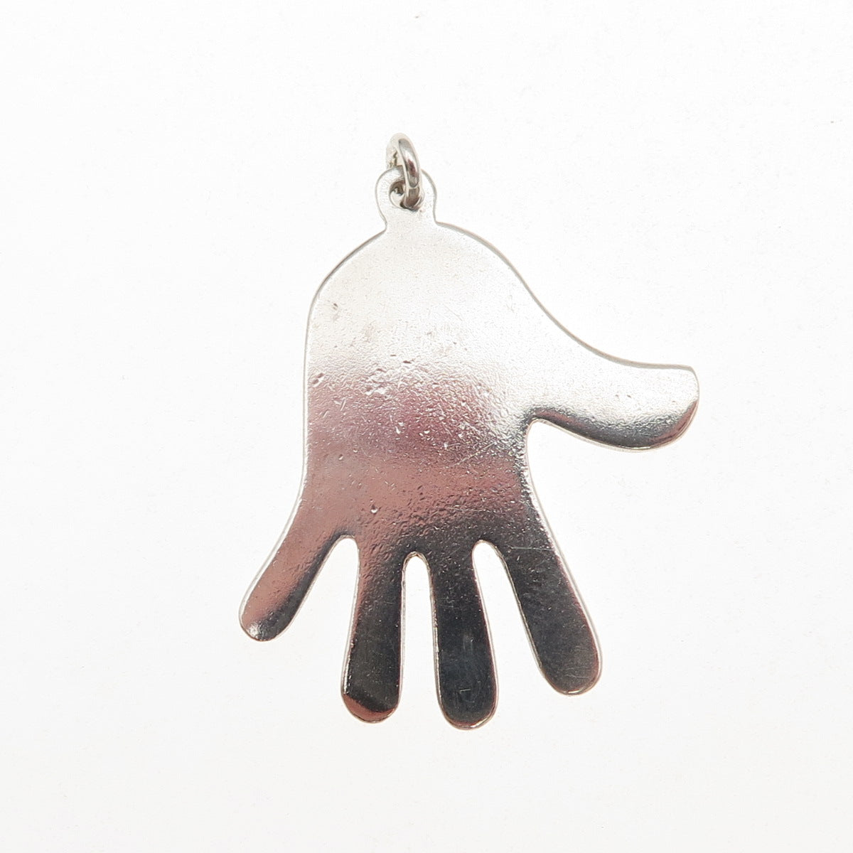 925 Sterling Silver Vintage Israel Hand Palm Charm Pendant