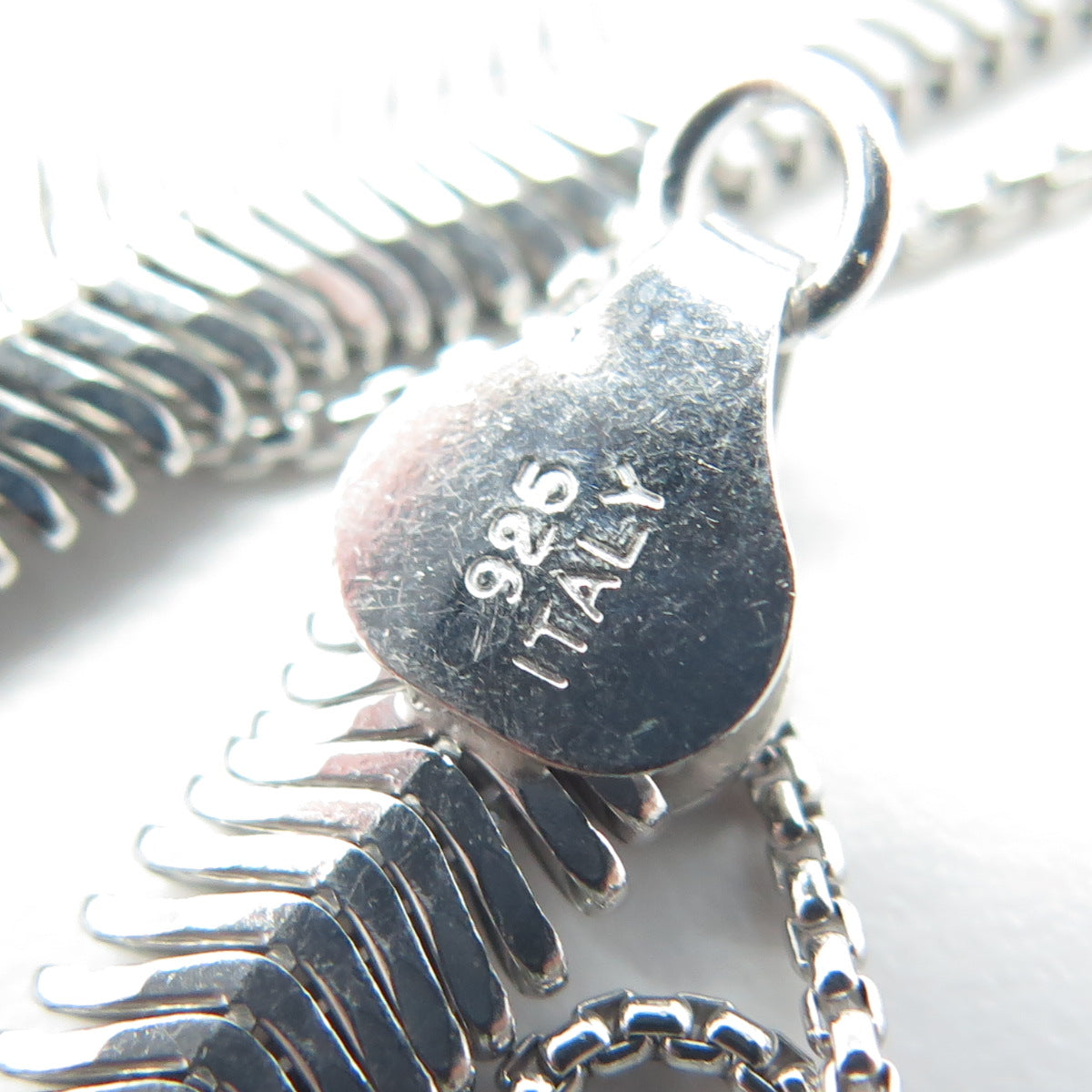 HAN 925 Sterling Silver Italy Herringbone Link Bracelet 8.75"