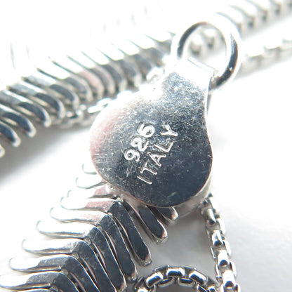 HAN 925 Sterling Silver Italy Herringbone Link Bracelet 8.75"