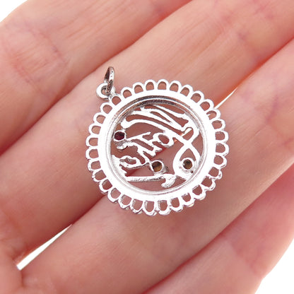 Skyway 925 Sterling Silver Vintage Rhinestone Mother Charm Pendant