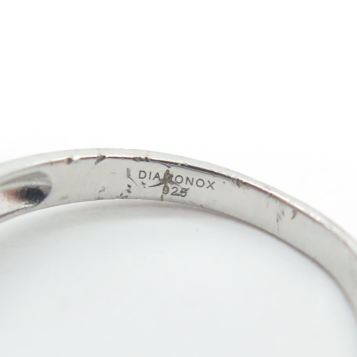 DIAMONOX 925 Sterling Silver Round-Cut Shaped C Z Engagement Ring Size 7