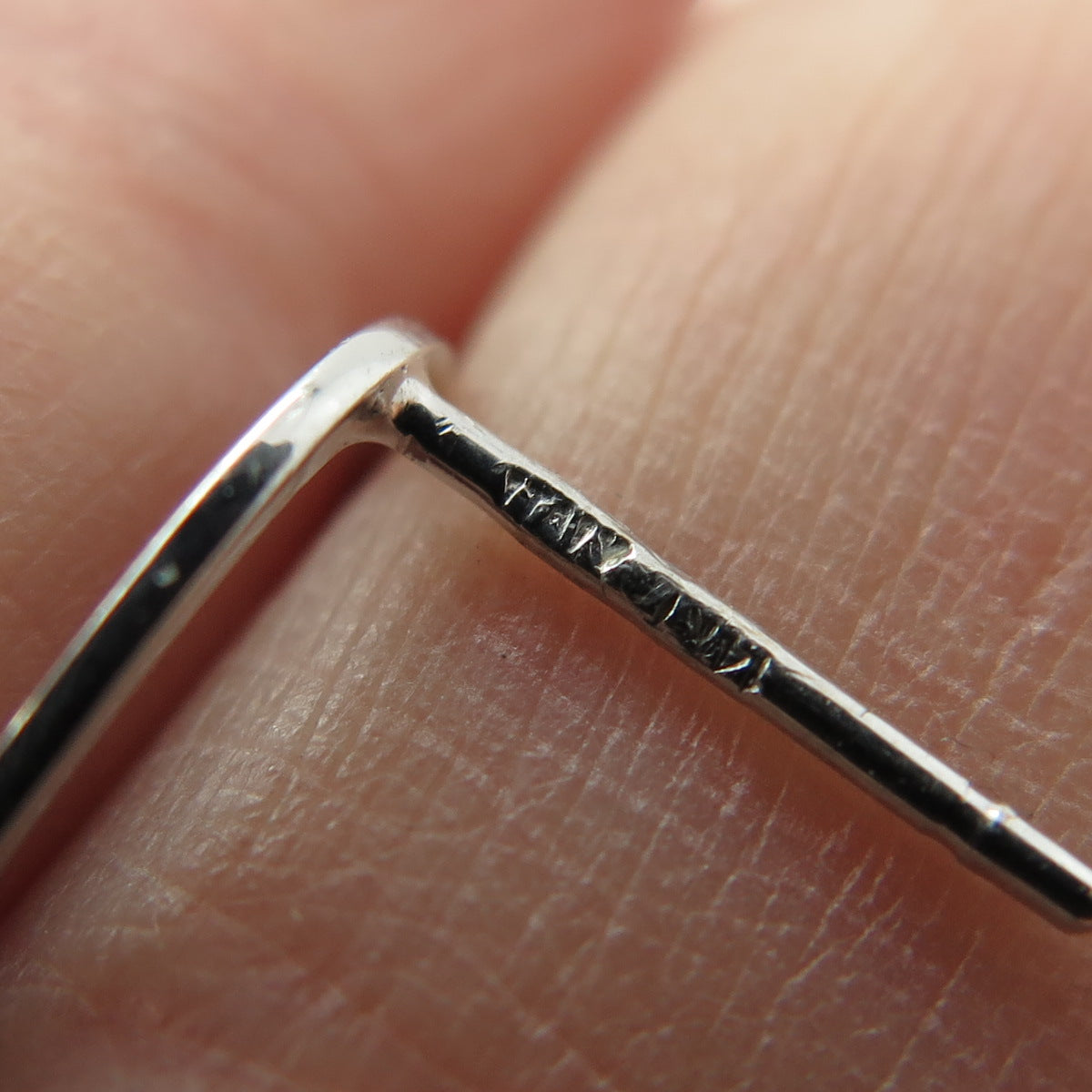 14K White Gold Italy Modernist Geometric Drop Earrings