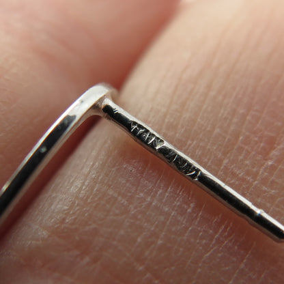 14K White Gold Italy Modernist Geometric Drop Earrings