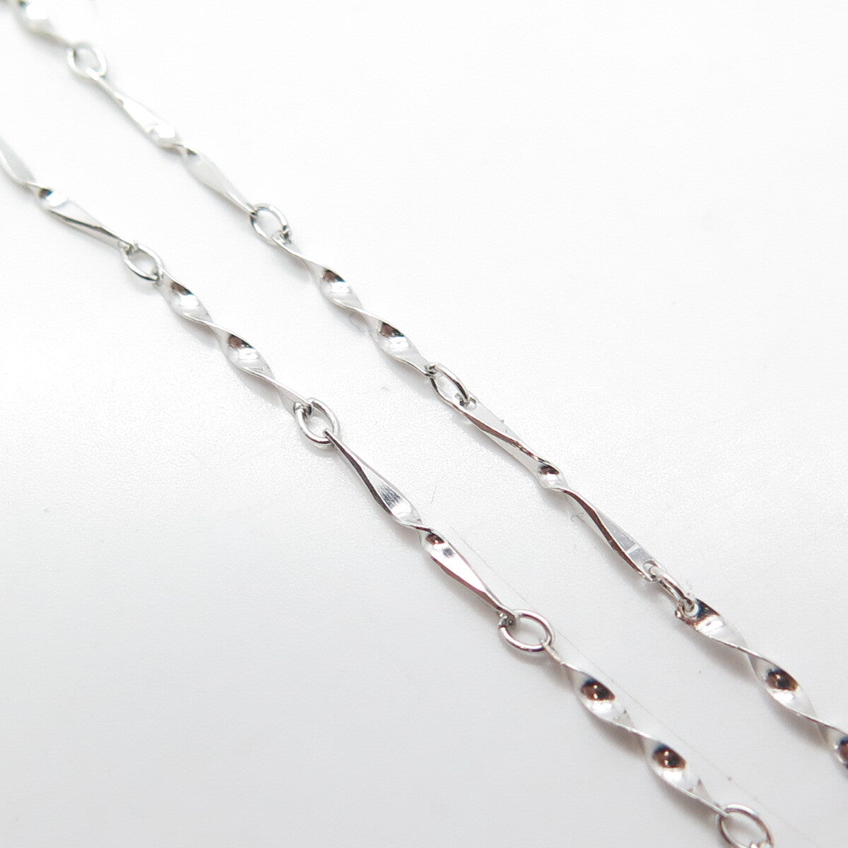 925 Sterling Silver Italy Round-Cut C Z Twisted Panel Chain Charm Necklace 18"