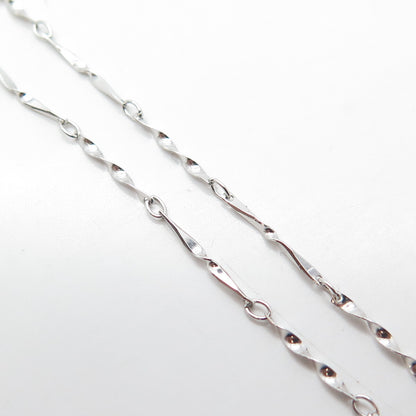 925 Sterling Silver Italy Round-Cut C Z Twisted Panel Chain Charm Necklace 18"