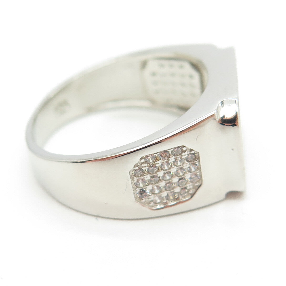 925 Sterling Silver Pave C Z Ring Size 11.25