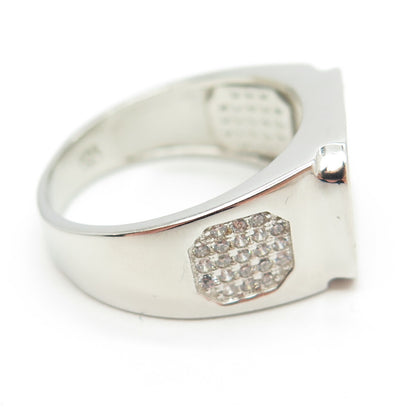 925 Sterling Silver Pave C Z Ring Size 11.25