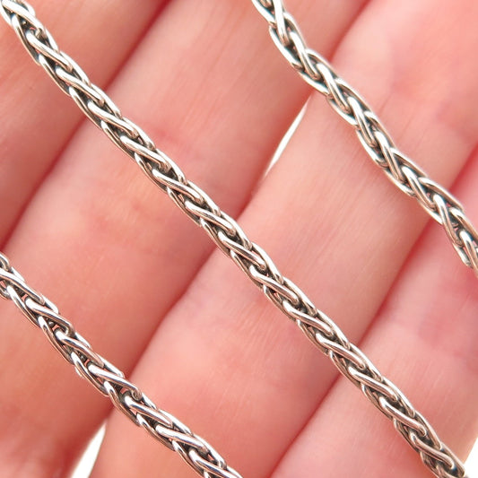 Suarti Bali 925 Sterling Silver Vintage Spiga Chain Necklace 18"