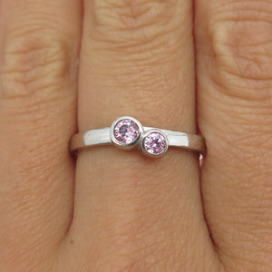 925 Sterling Silver Round-Cut Lavender C Z Ring Size 9