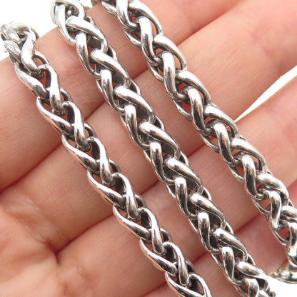 925 Sterling Silver Vintage Spiga Chain Necklace 16"