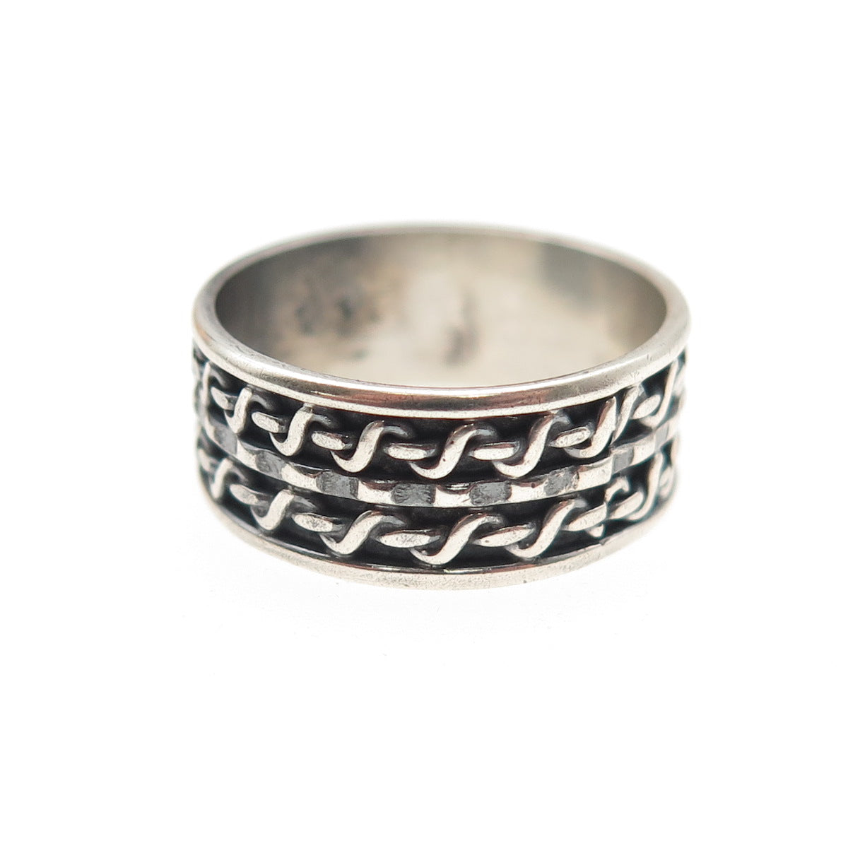 925 Sterling Silver Vintage Wire Oxidized Band Ring Size 6.5