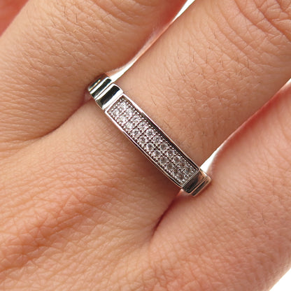 925 Sterling Silver Round-Cut C Z Band Ring Size 10