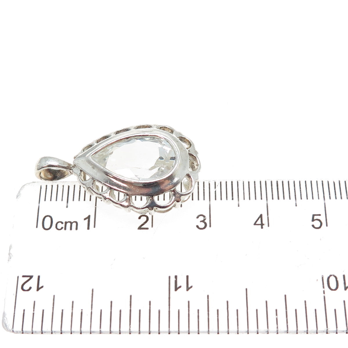 CLYDE DUNEIER CID 925 Sterling Silver Vintage Real White Topaz Charm Pendant