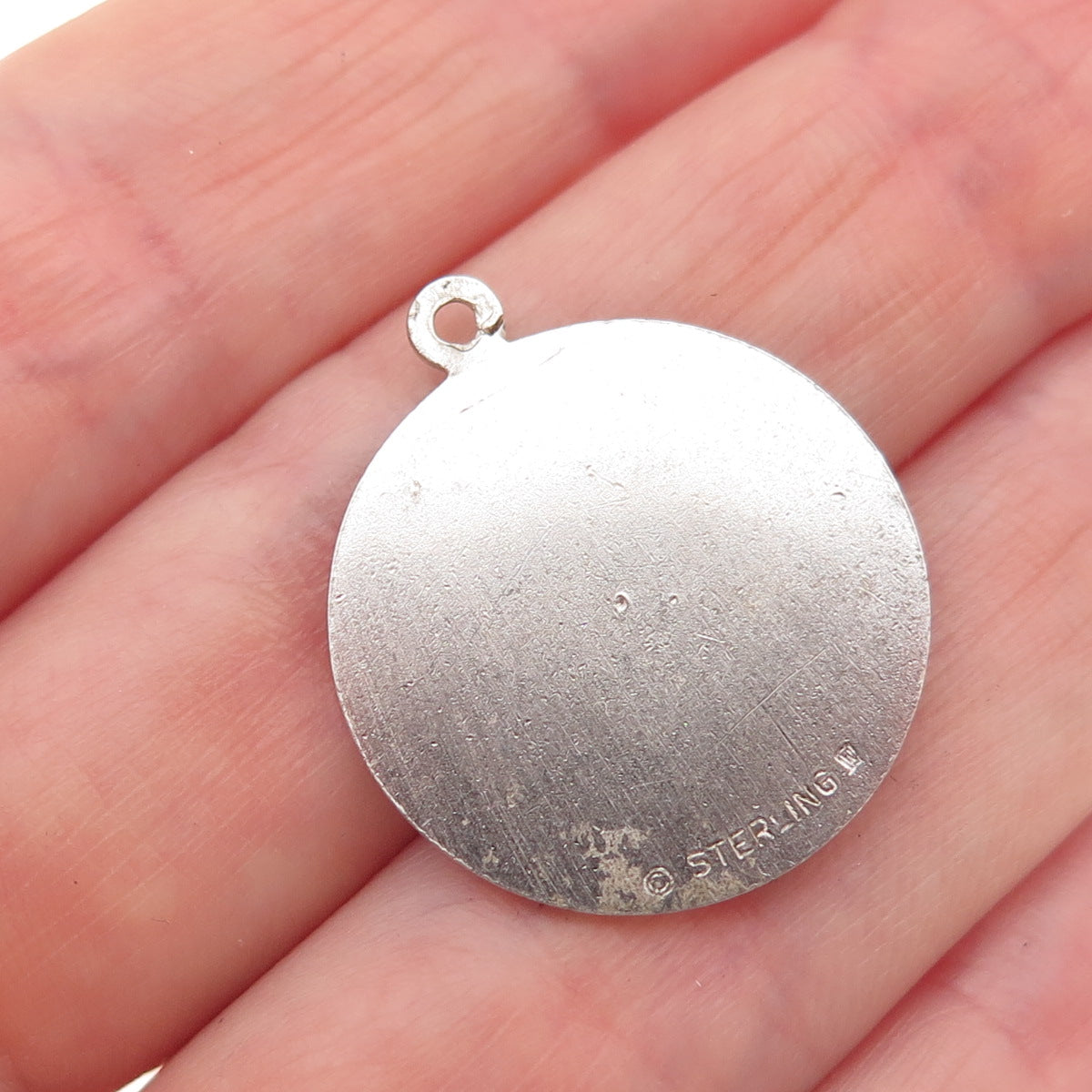 Wells 925 Sterling Silver Vintage I Love You Oxidized Charm Pendant