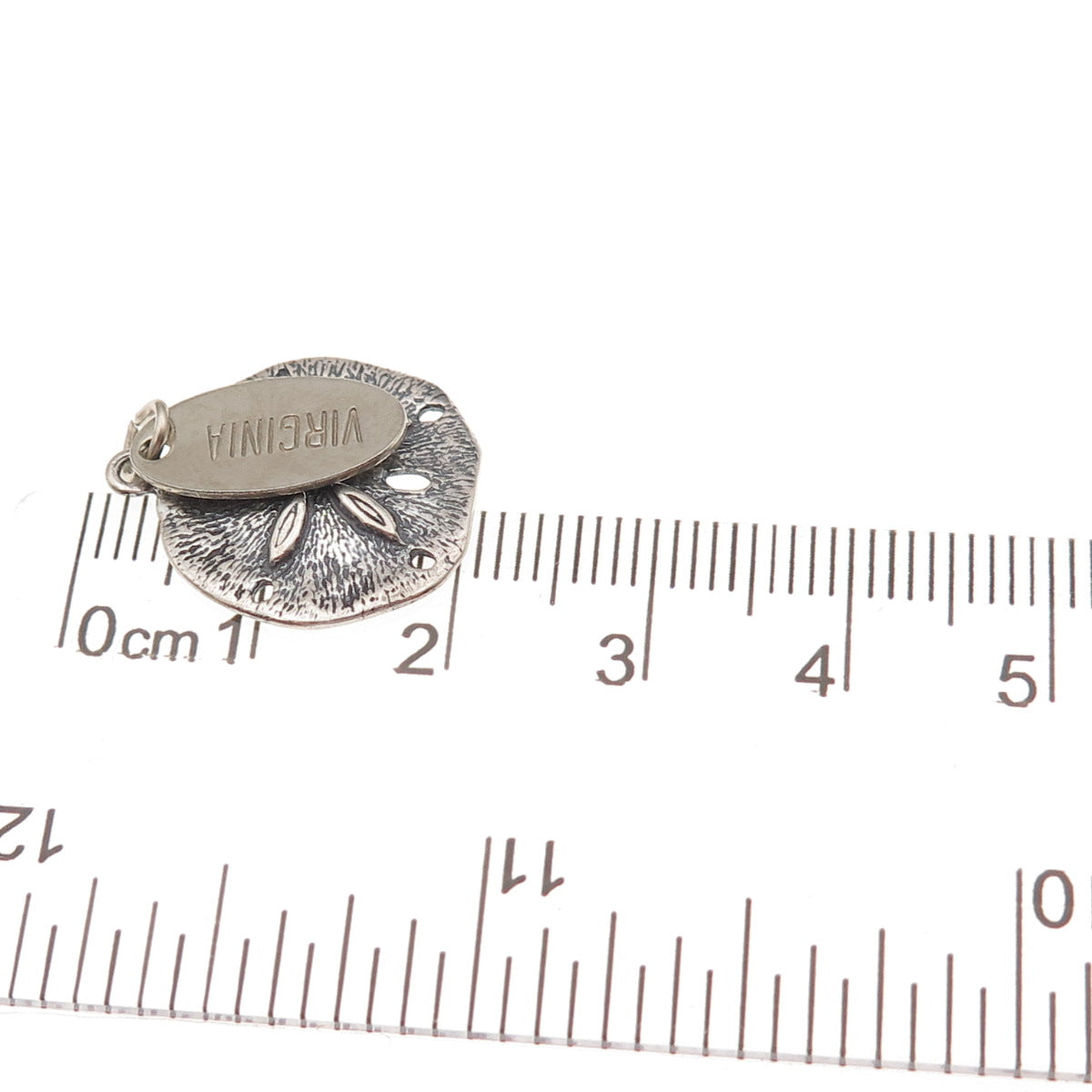 Shube 925 Sterling Silver Vintage Virginia State Sand Dollar Oxidized Pendant