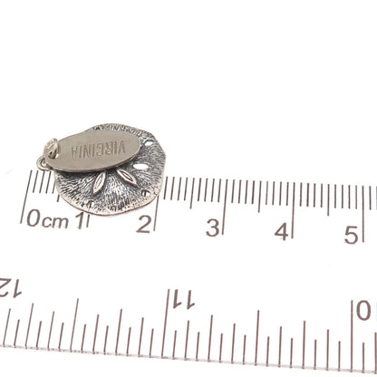 Shube 925 Sterling Silver Vintage Virginia State Sand Dollar Oxidized Pendant